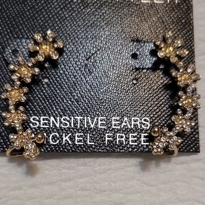 Madison Gold Crystal Flower Earrings